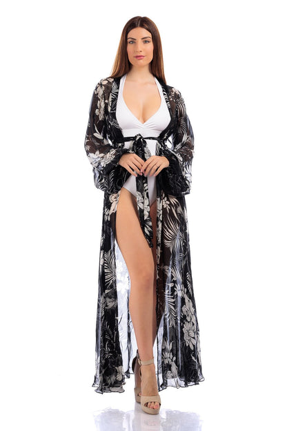 CASSIA Silk Chiffon Long Robe
