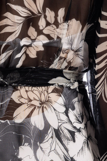 CASSIA Silk Chiffon Long Robe