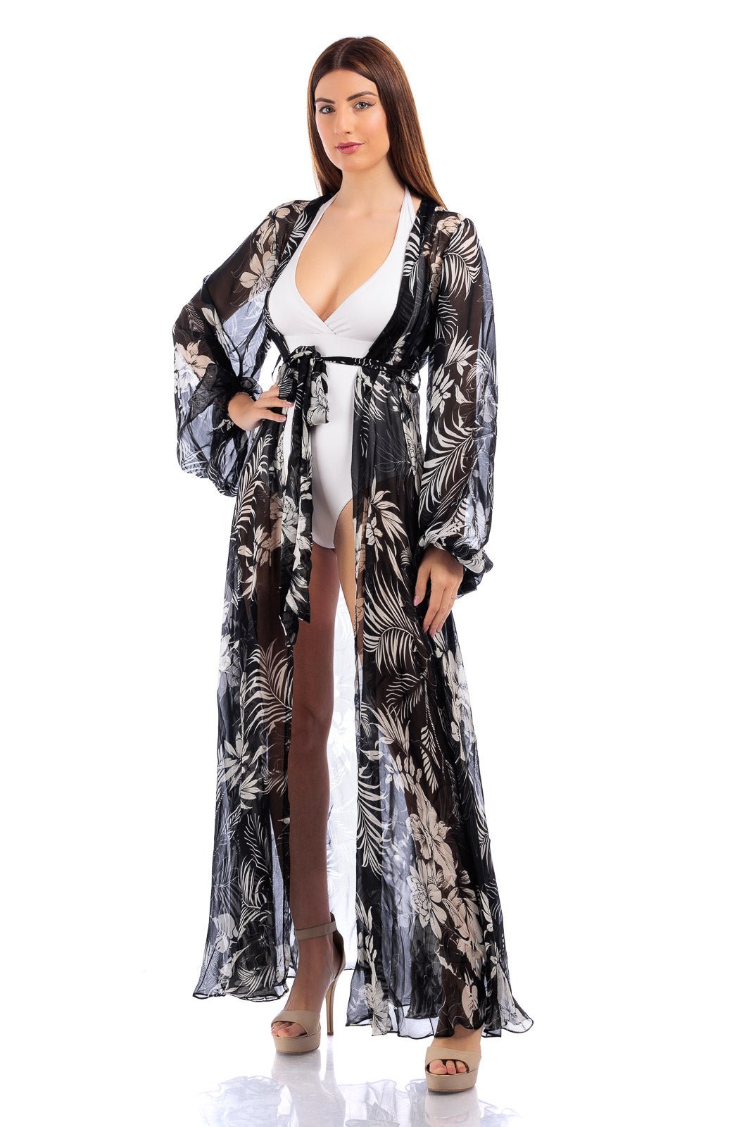 CASSIA Silk Chiffon Long Robe