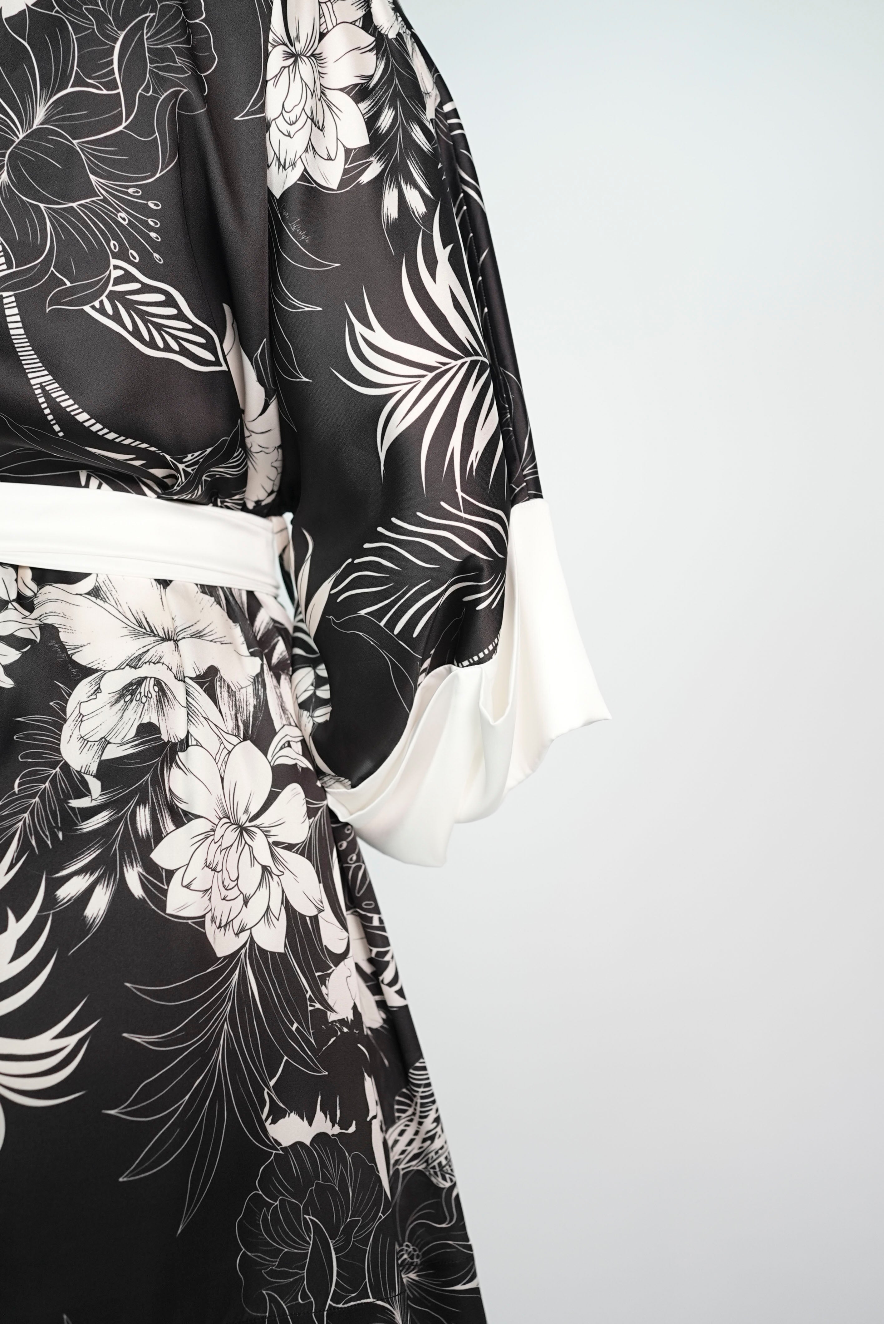 Cassia Silk Short Robe Coverup - Beach Dress - by CAPRI LIFESTYLE