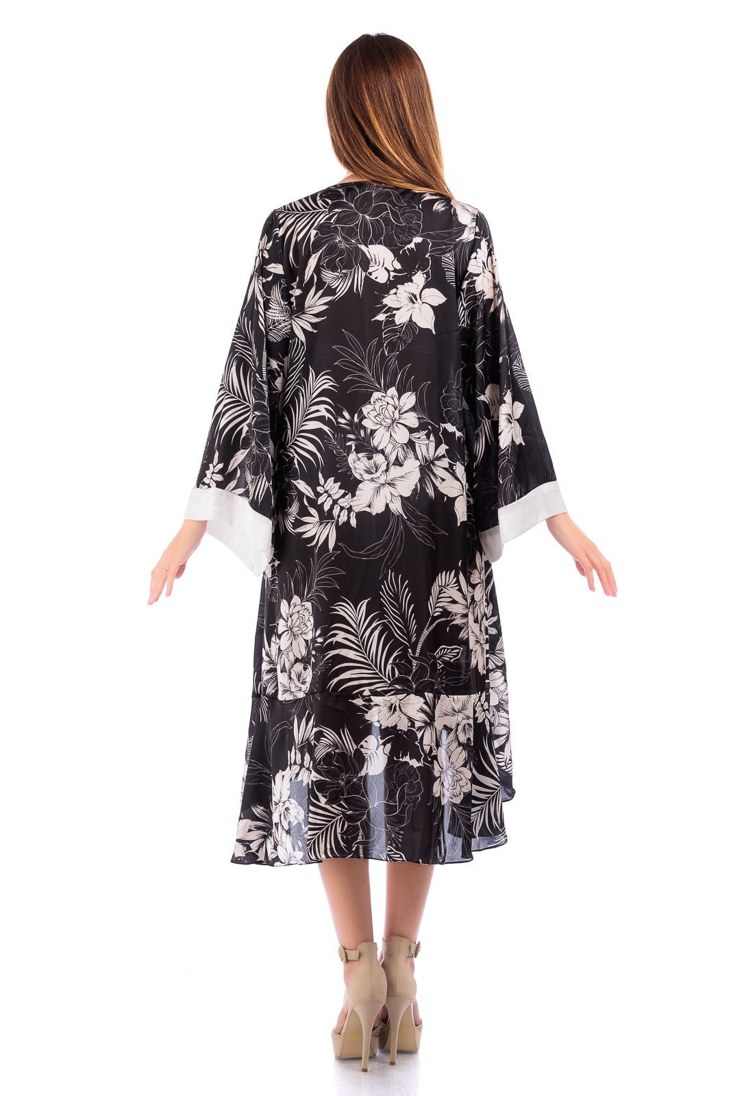 CASSIA Silk Short Wrap Around LS Dress