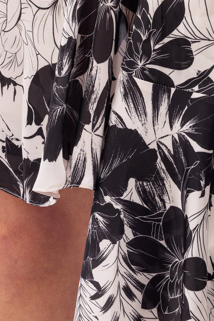 CASSIA Silk Short Wrap Around LS Dress