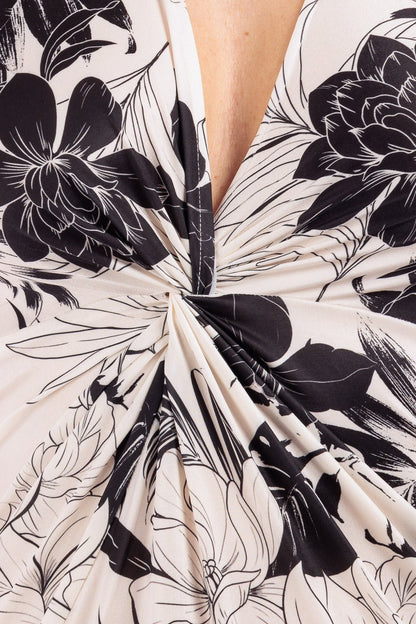 CASSIA Twisted Gathered Waist Long Dress