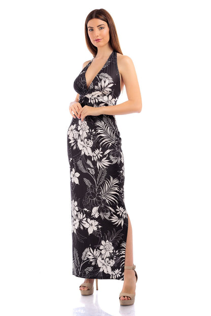 CASSIA Twisted Gathered Waist Long Dress