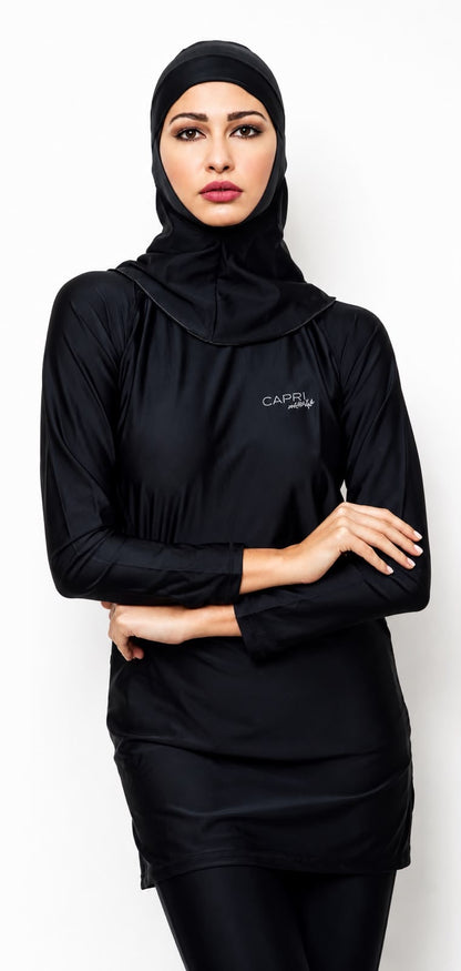 CAPRI Waterlife Modest Swim Tunic with Hood – UV Protection | Water Park &amp; Beach Swimwear