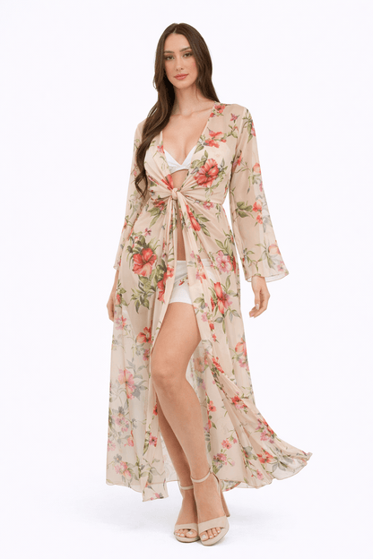 Floral Sheer Cover - Up - by CAPRI LIFESTYLE