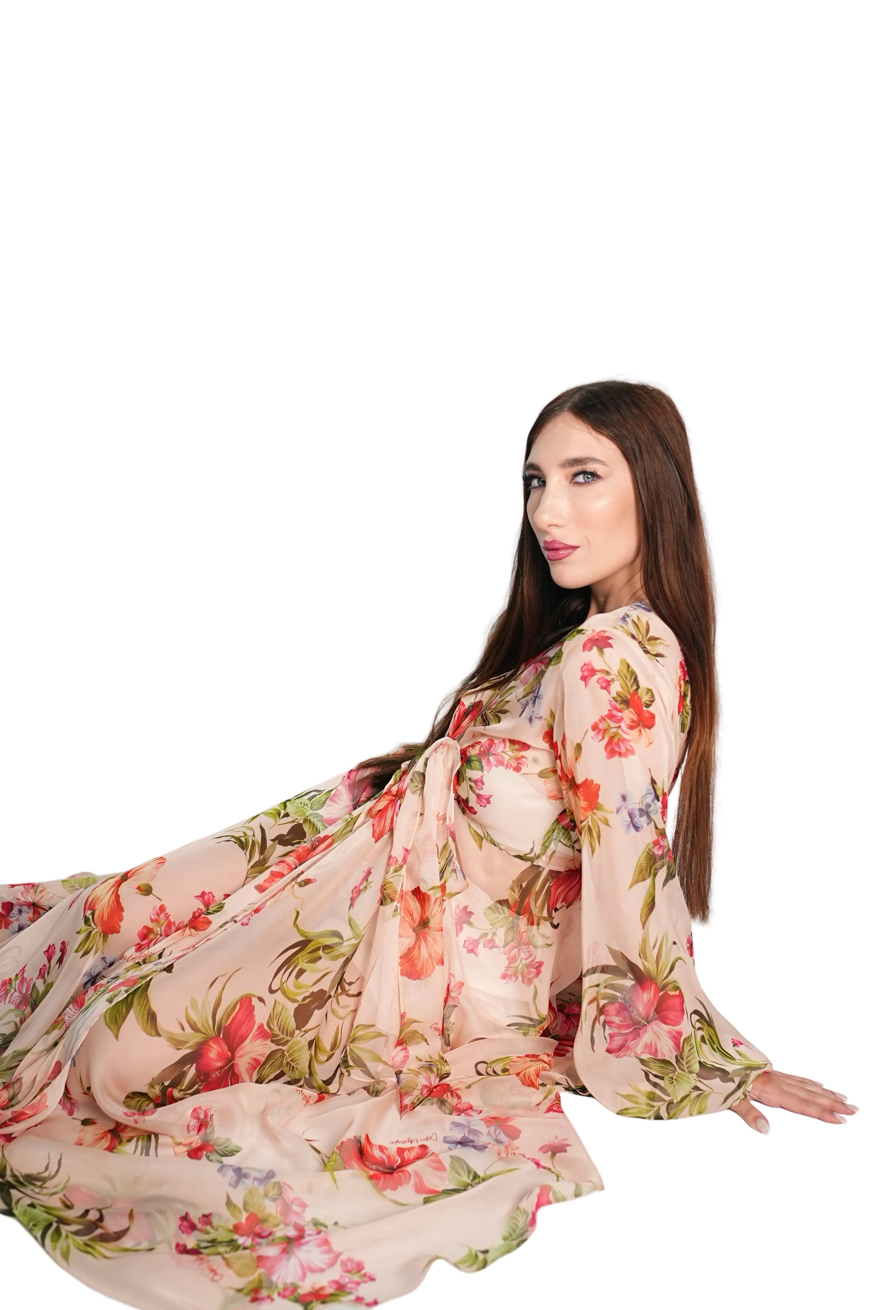 Floral Sheer Cover - Up - by CAPRI LIFESTYLE