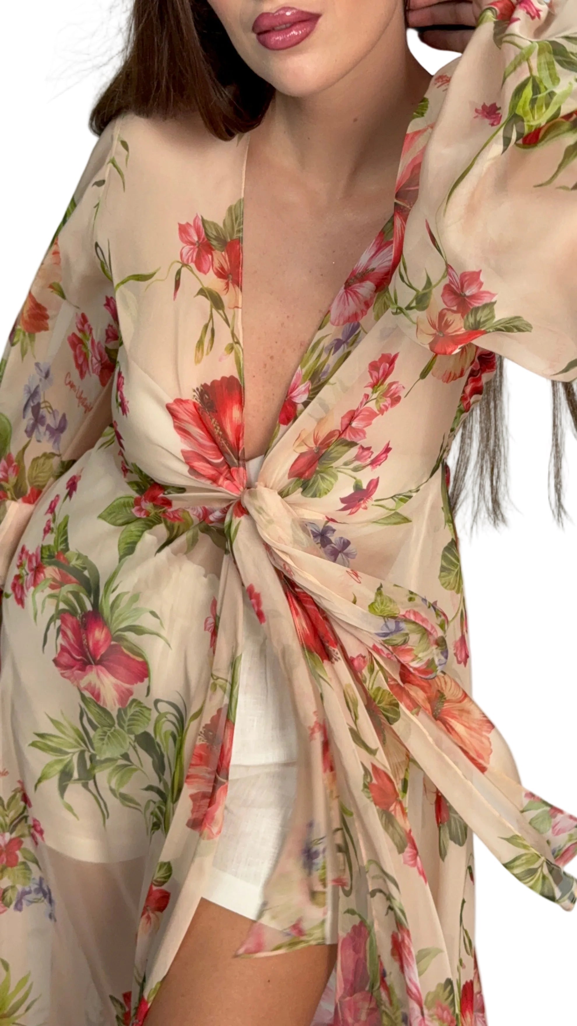 Floral Sheer Cover - Up - by CAPRI LIFESTYLE
