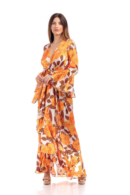 Floral Wrap Maxi Dress - by CAPRI LIFESTYLE