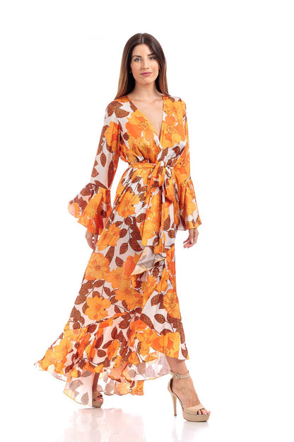 Floral Wrap Maxi Dress - by CAPRI LIFESTYLE