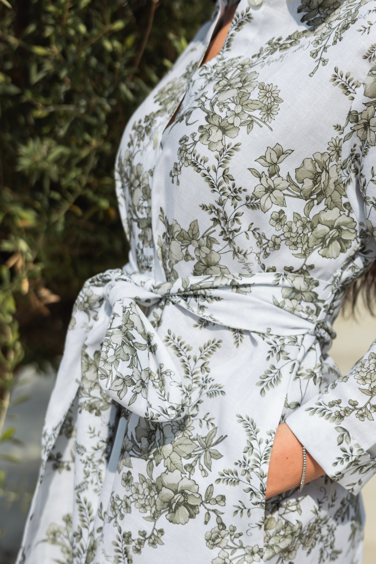 Flowery Flowy Linen Dress - by CAPRI LIFESTYLE