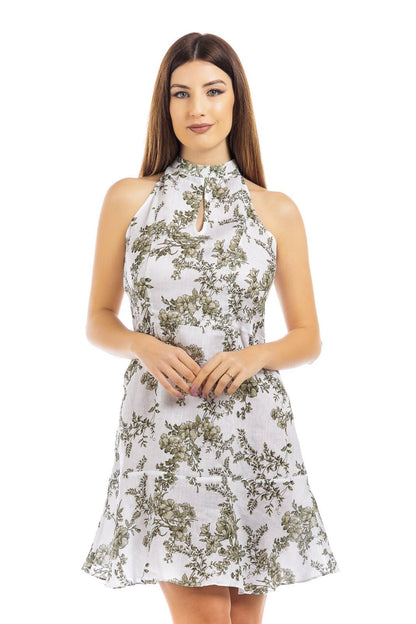 Flowery Linen Dress