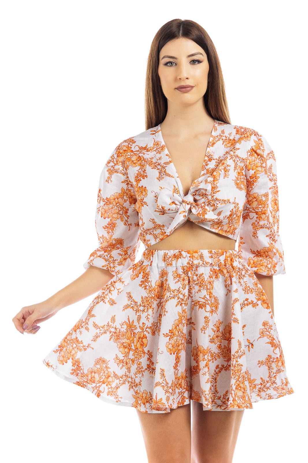 Flowery Linen Flowy Short