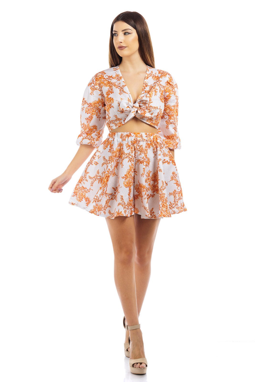 Flowery Linen Flowy Short