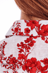 Flowery Linen Tie Front Crop Blouse - Women&