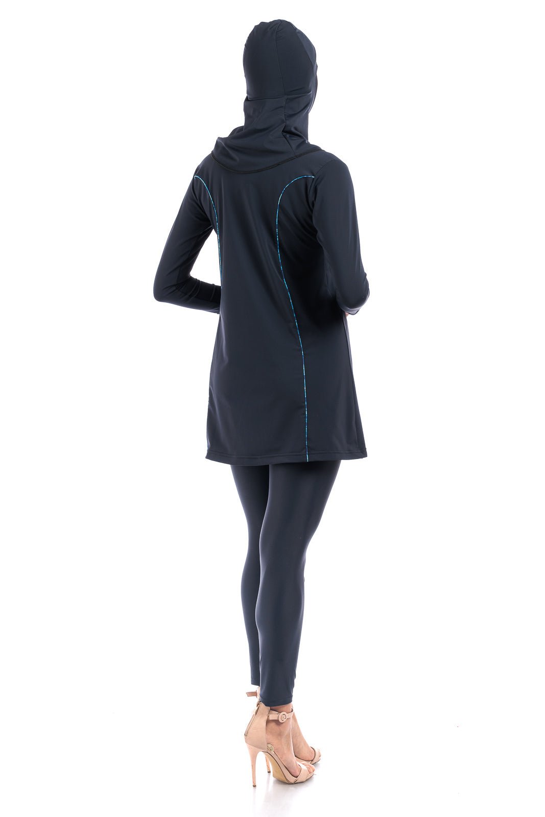 LBK16-B-Burkini da donna con leggings e copricapo