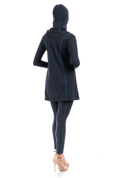 LBK16-B-Burkini da donna con leggings e copricapo