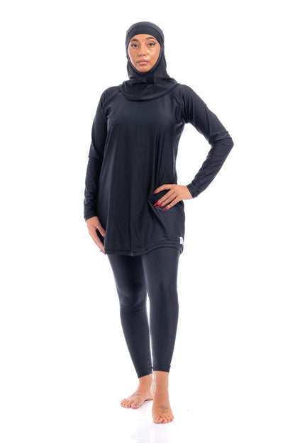 LBK19 - Women Modest wear with Tight Leggings, Head Cover - Burkini - by CAPRI LIFESTYLE