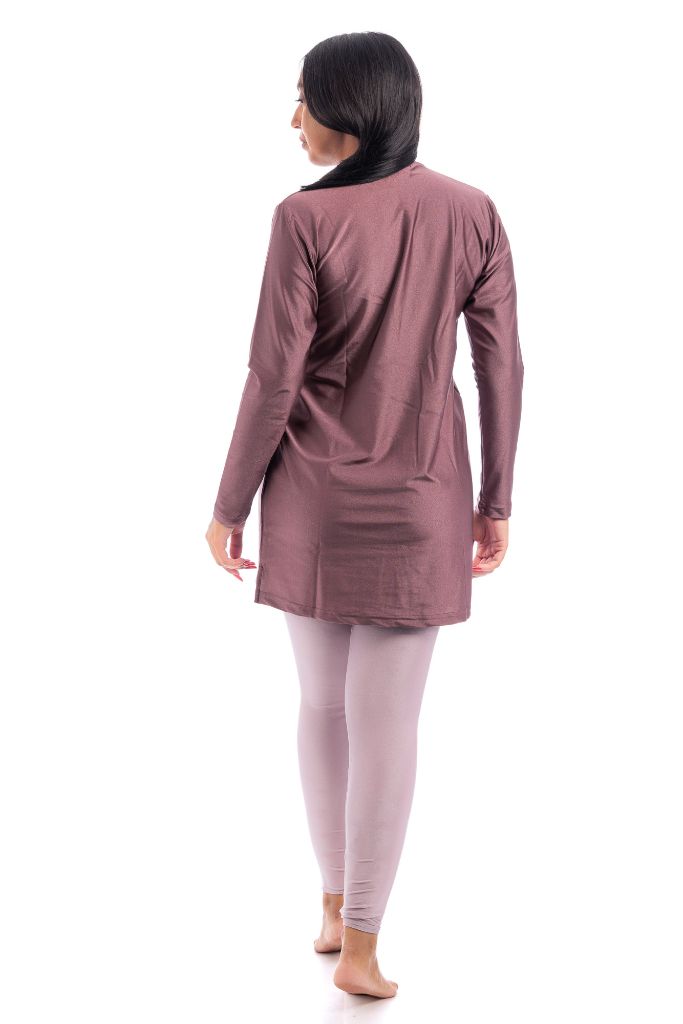 LBK33 - Capri Luxury Plain Burkini, Front Details with Head Cover &amp; Leggings - Burkini - by CAPRI LIFESTYLE