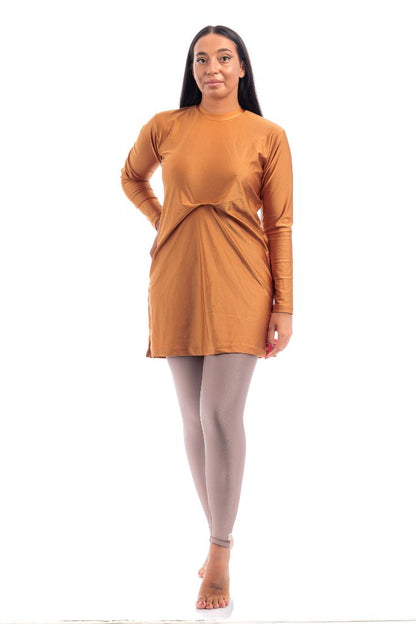 LBK33 - Capri Luxury Plain Burkini, Front Details with Head Cover &amp; Leggings - Burkini - by CAPRI LIFESTYLE