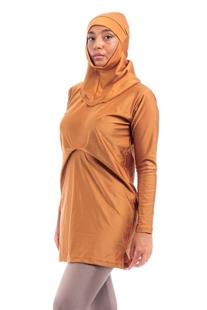 LBK33 - Capri Luxury Plain Burkini, Front Details with Head Cover &amp; Leggings - Burkini - by CAPRI LIFESTYLE