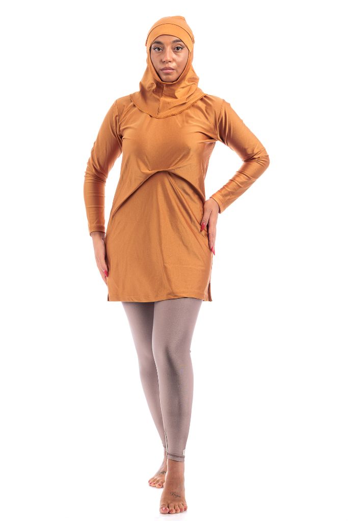 LBK33 - Capri Luxury Plain Burkini, Front Details with Head Cover &amp; Leggings - Burkini - by CAPRI LIFESTYLE