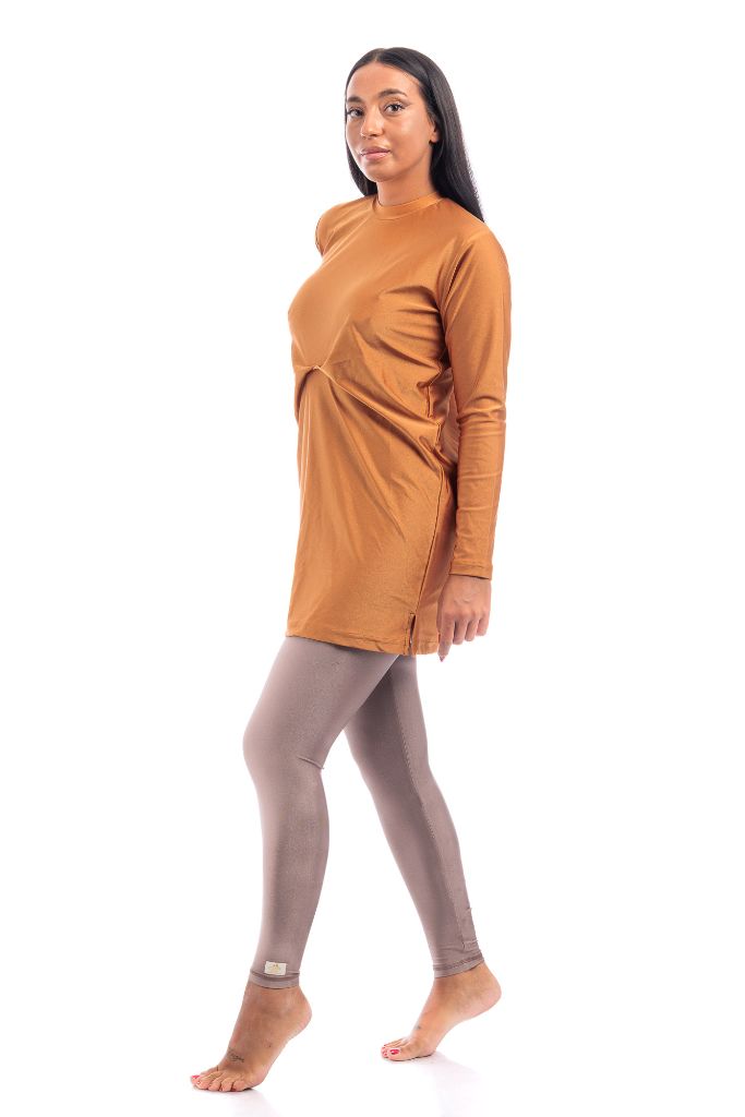 LBK33 - Capri Luxury Plain Burkini, Front Details with Head Cover &amp; Leggings - Burkini - by CAPRI LIFESTYLE