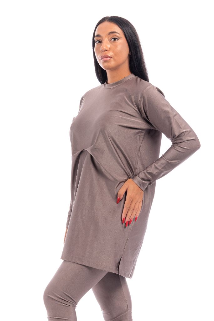 LBK33 - Capri Luxury Plain Burkini, Front Details with Head Cover &amp; Leggings - Burkini - by CAPRI LIFESTYLE