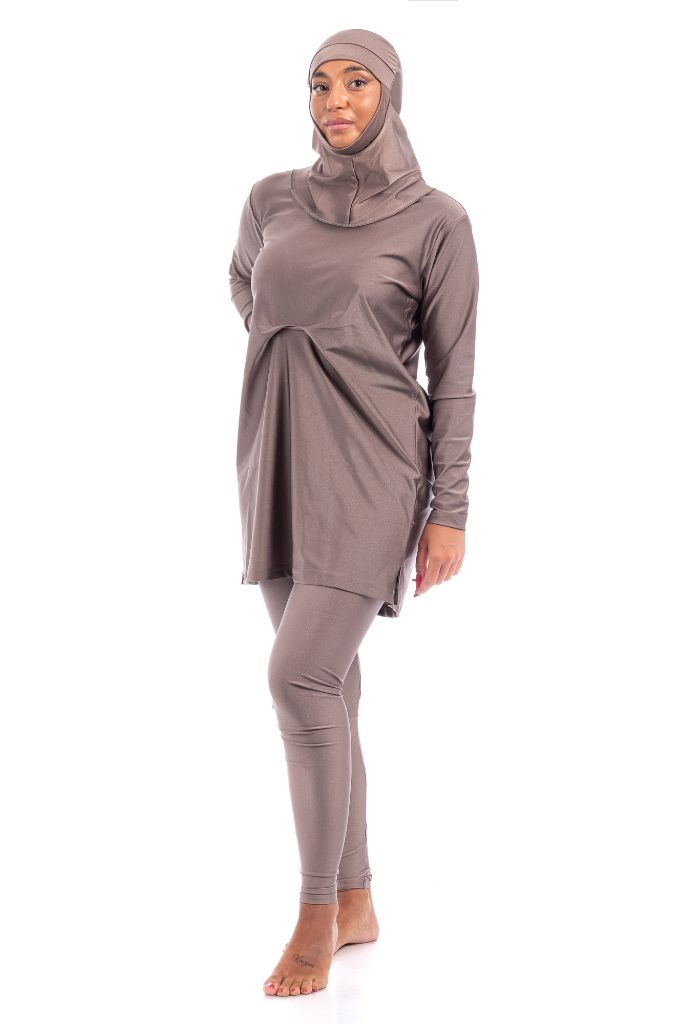 LBK33 - Capri Luxury Plain Burkini, Front Details with Head Cover &amp; Leggings - Burkini - by CAPRI LIFESTYLE