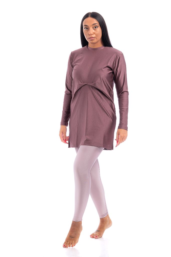 LBK33 - Capri Luxury Plain Burkini, Front Details with Head Cover &amp; Leggings - Burkini - by CAPRI LIFESTYLE