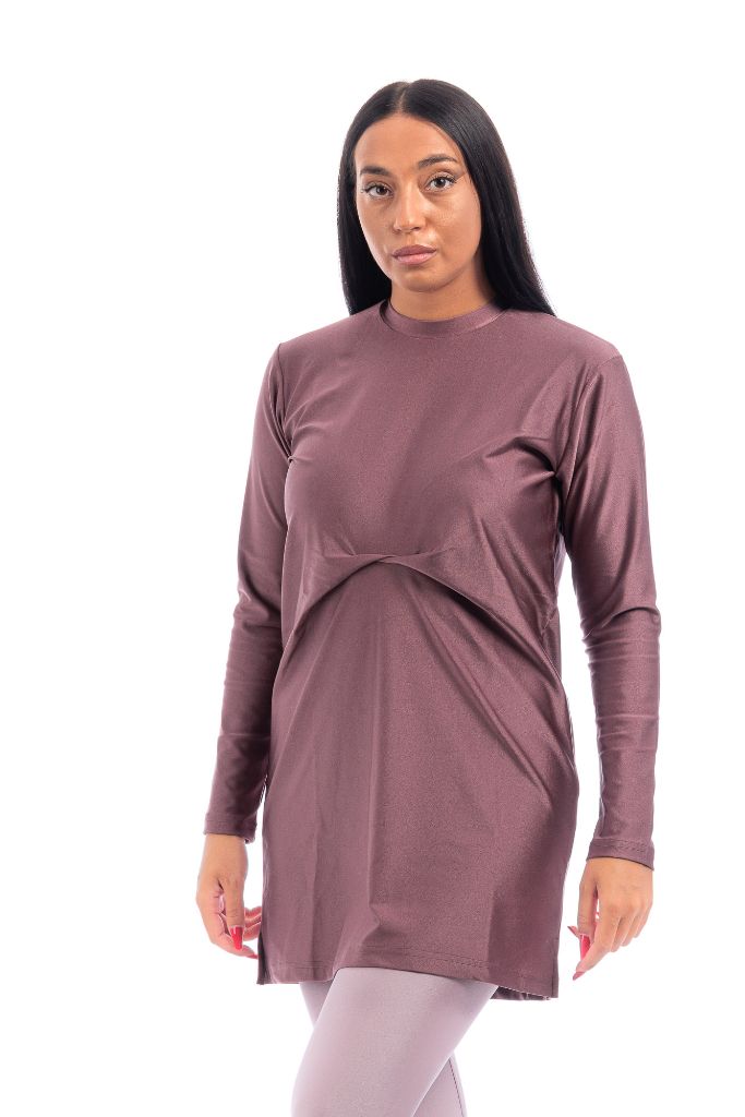 LBK33 - Capri Luxury Plain Burkini, Front Details with Head Cover &amp; Leggings - Burkini - by CAPRI LIFESTYLE