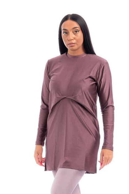 LBK33 - Capri Luxury Plain Burkini, Front Details with Head Cover &amp; Leggings - Burkini - by CAPRI LIFESTYLE