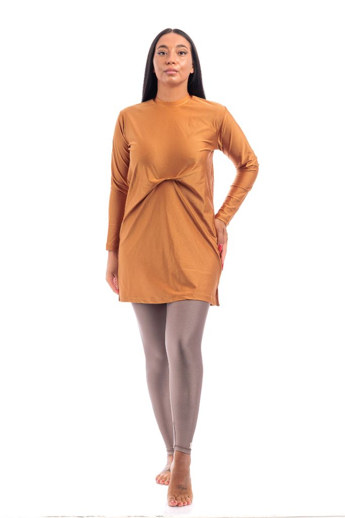 LBK33 - Capri Luxury Plain Burkini, Front Details with Head Cover &amp; Leggings - Burkini - by CAPRI LIFESTYLE