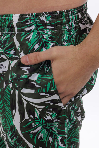 Leaf Printed Swim Shorts