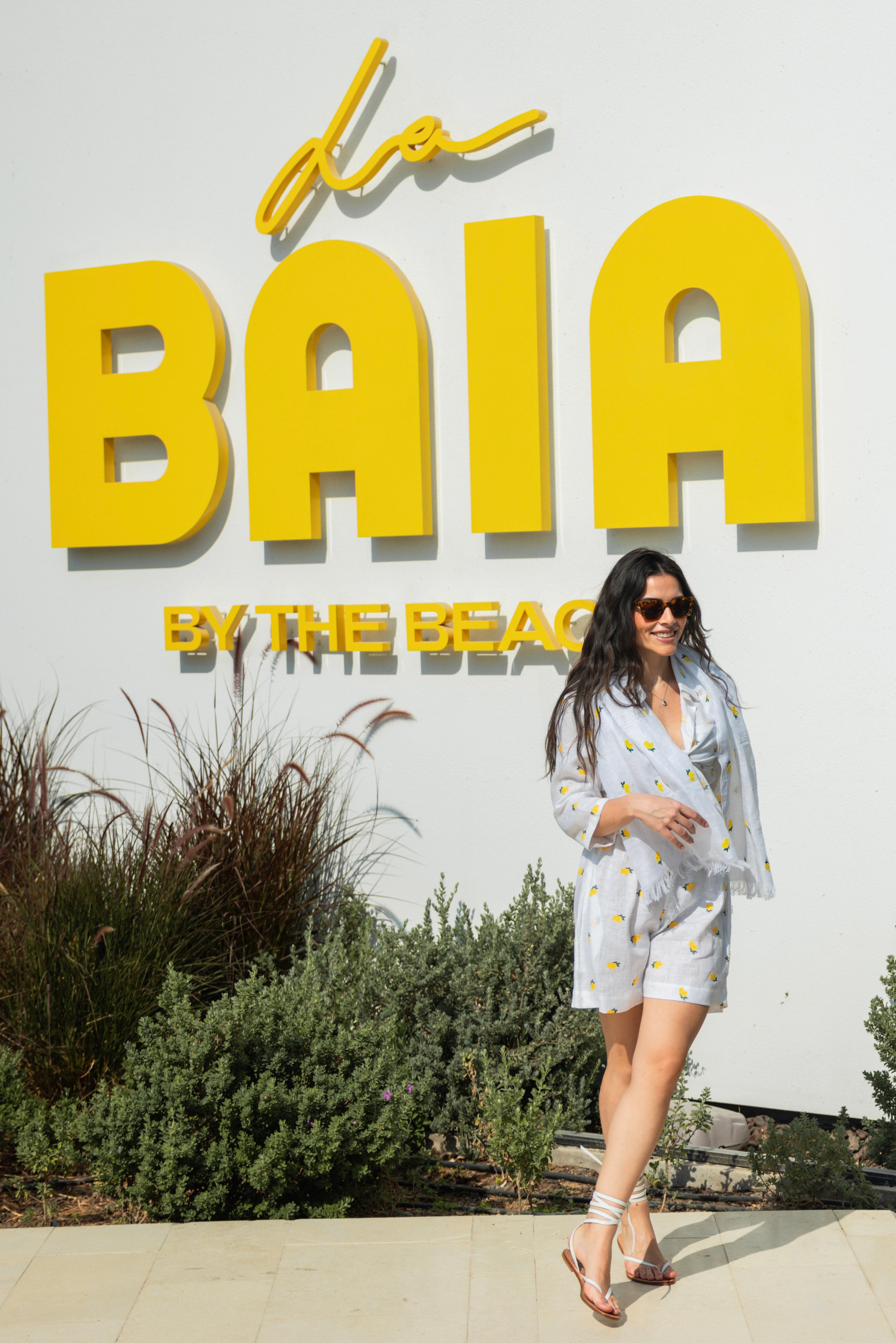 LELS01 - LEMON Embroider Linen Shorts - by CAPRI LIFESTYLE