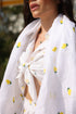 Lemon Embroider Linen Crop Blouse - by CAPRI LIFESTYLE