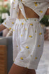 Lemon Embroider Linen Shorts - by CAPRI LIFESTYLE