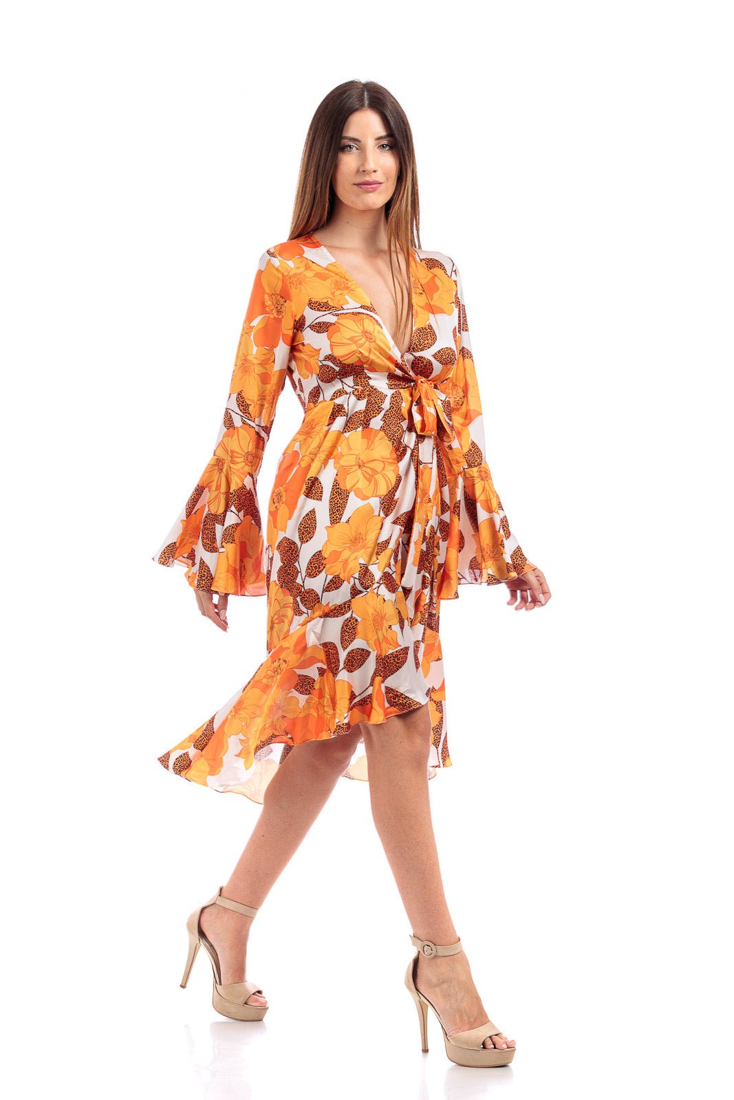 Lily Silk Wrap - Style Short Dress Long Sleeve - by CAPRI LIFESTYLE