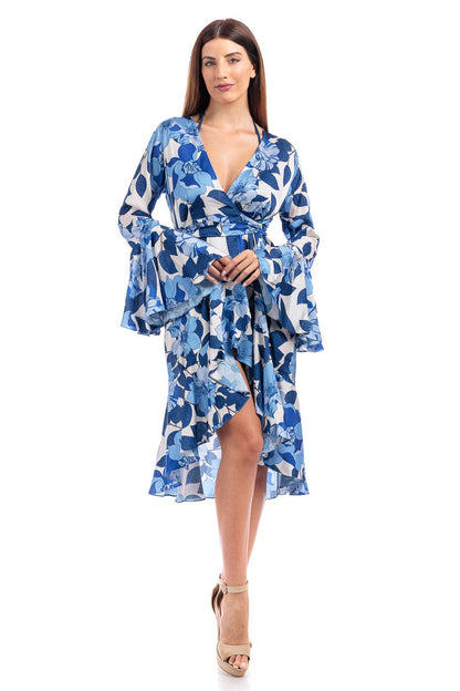 Lily Silk Wrap - Style Short Dress Long Sleeve - by CAPRI LIFESTYLE