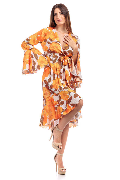 Lily Silk Wrap - Style Short Dress Long Sleeve - by CAPRI LIFESTYLE