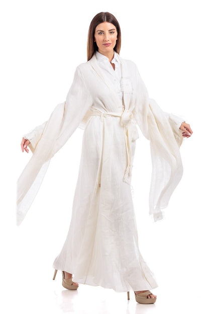 Linen Abaya With Embroidery Details - by CAPRI LIFESTYLE