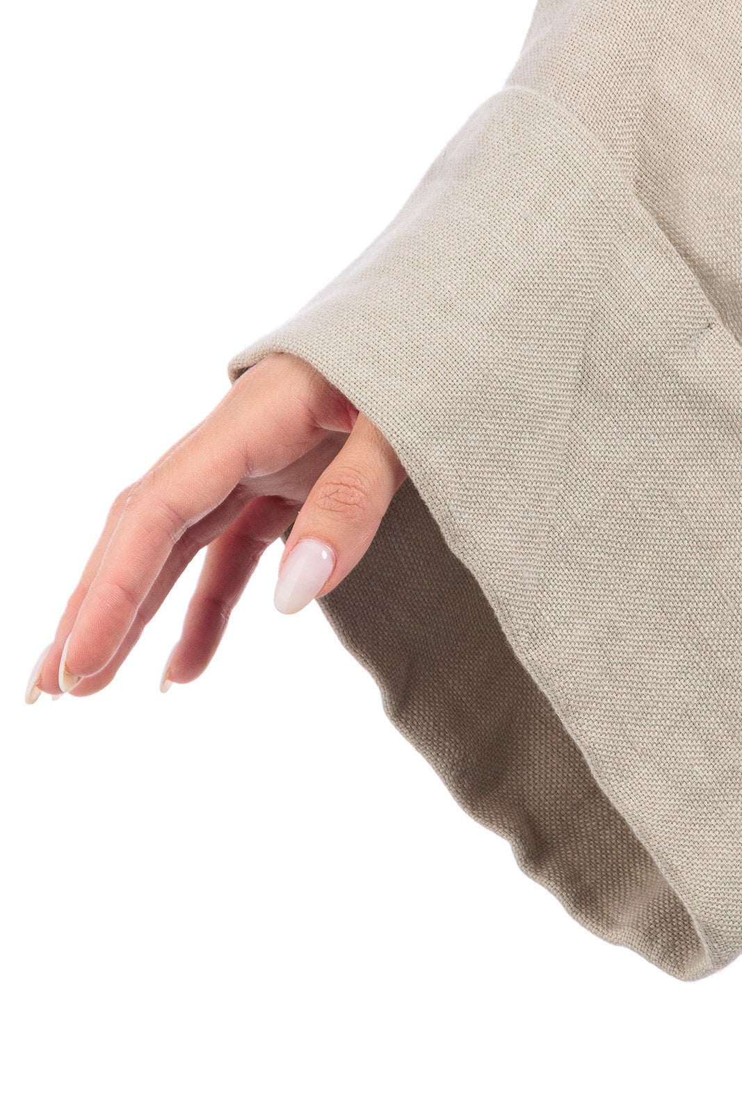 Linen Abaya With Flower Embroidery Details - by CAPRI LIFESTYLE