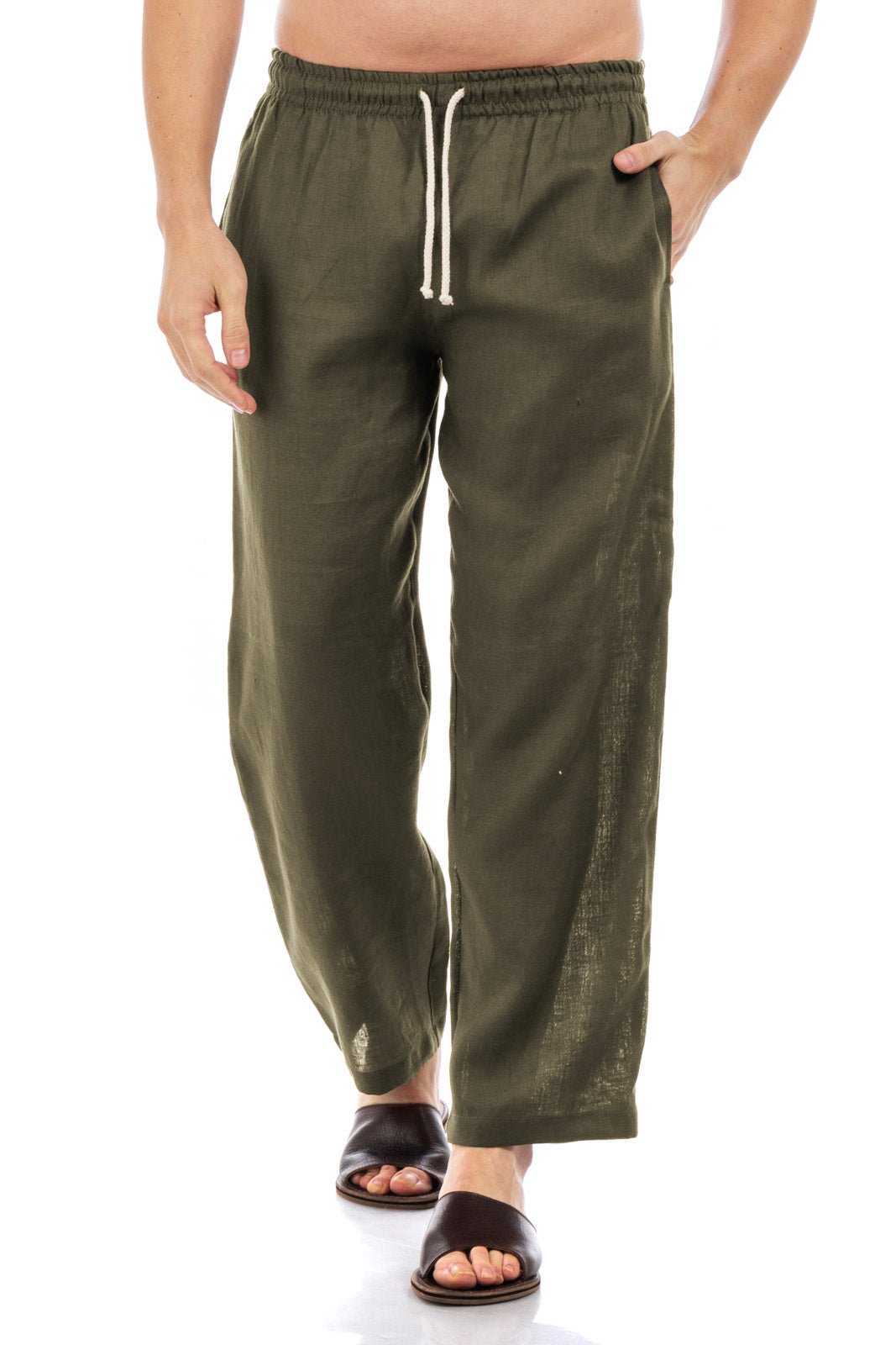 Linen Drawstring Pants by CAPRI LIFESTYLE