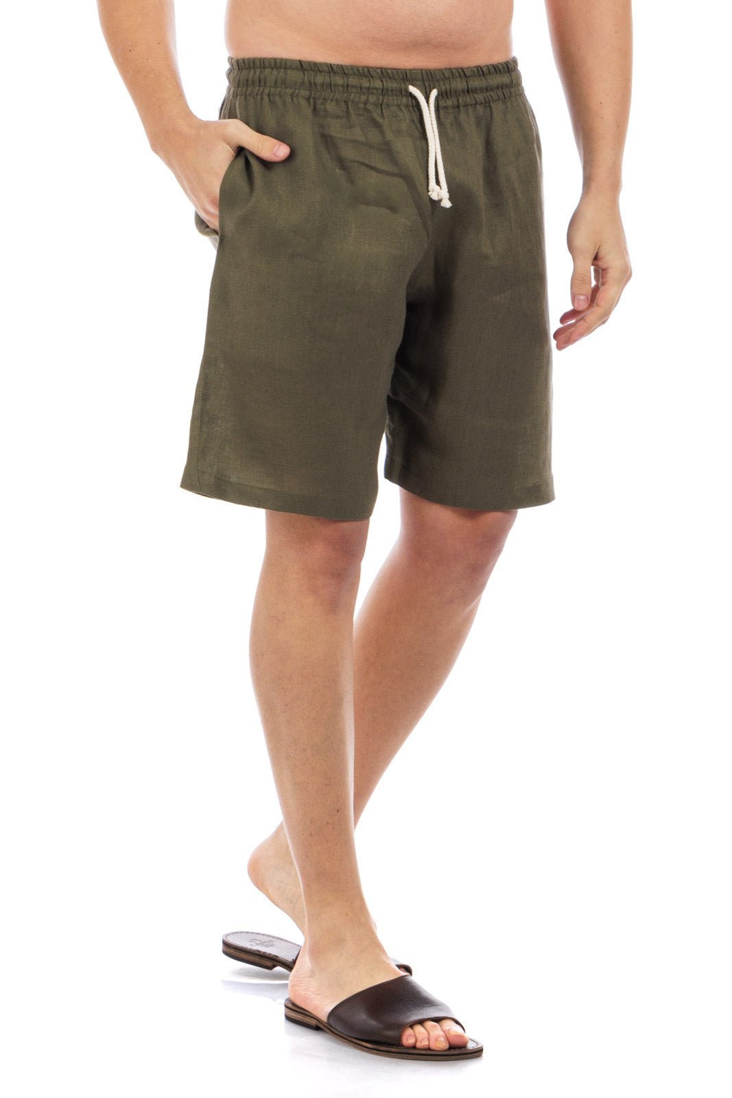 Linen Drawstring Shorts by CAPRI LIFESTYLE