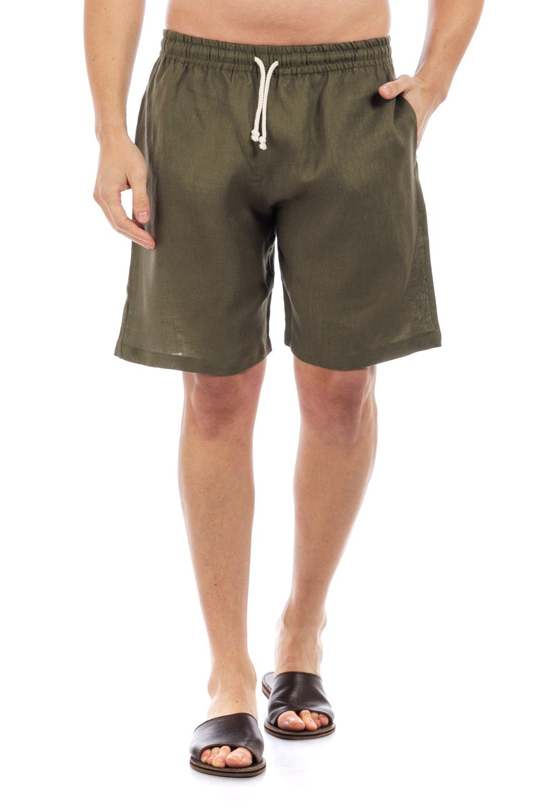 Linen Drawstring Shorts by CAPRI LIFESTYLE