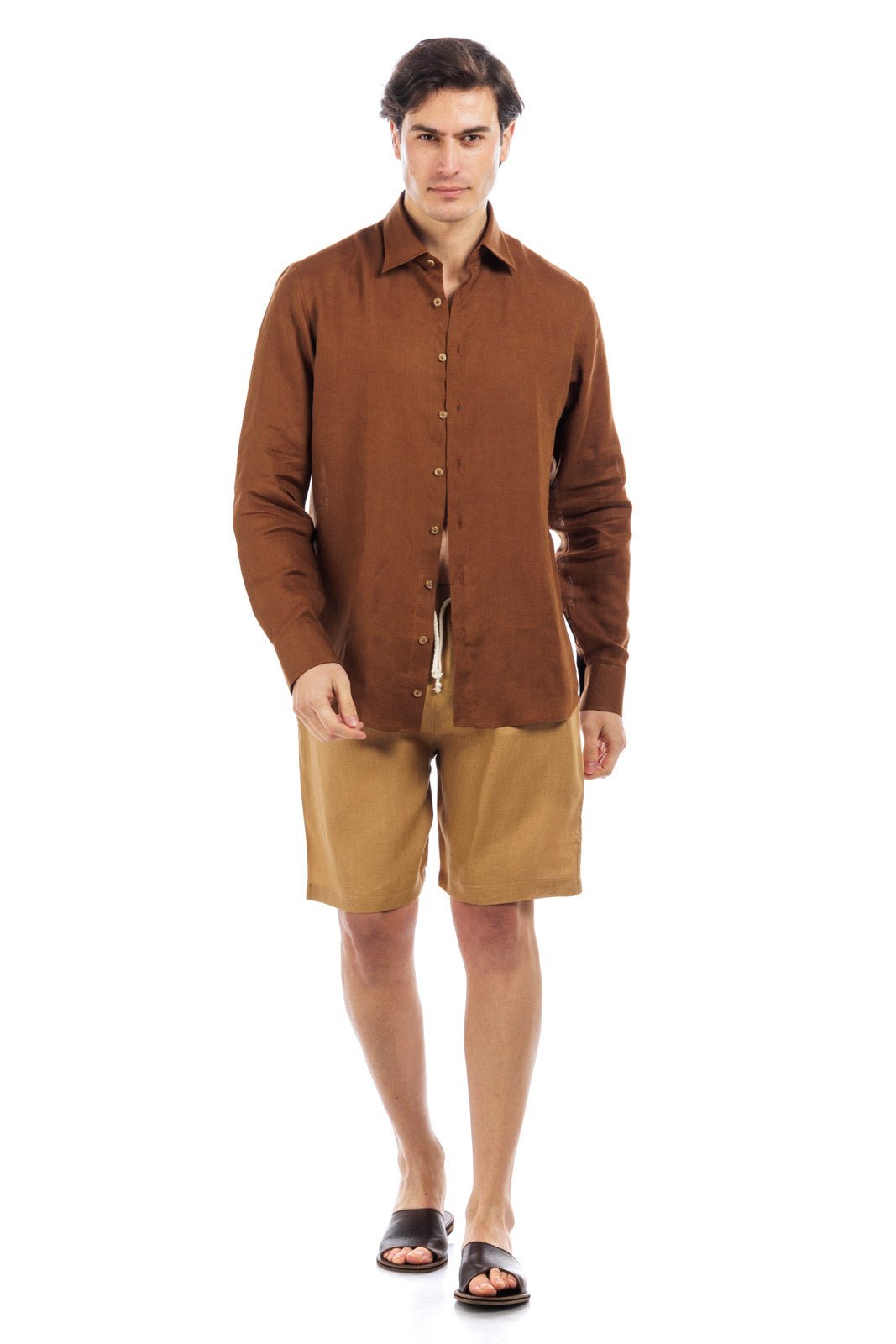 Linen Drawstring Shorts by CAPRI LIFESTYLE