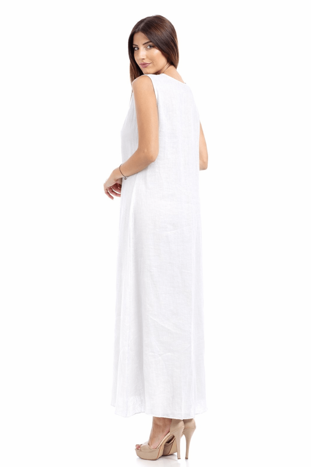 Linen Long Abaya Dress - by CAPRI LIFESTYLE