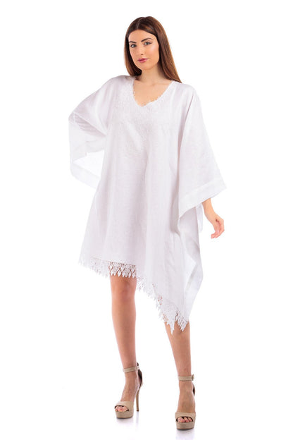 Linen Short Katan ( with Lace details )