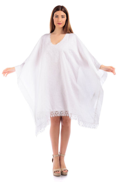 Linen Short Katan ( with Lace details )