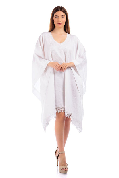 Linen Short Katan ( with Lace details )